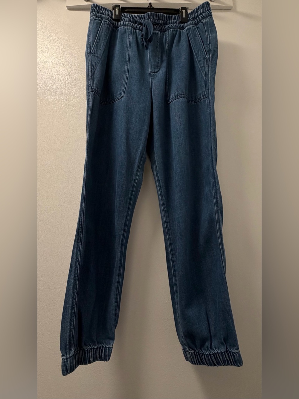 Gap Utility Jogger Blue Chambray Denim Pull-On Pants Size M